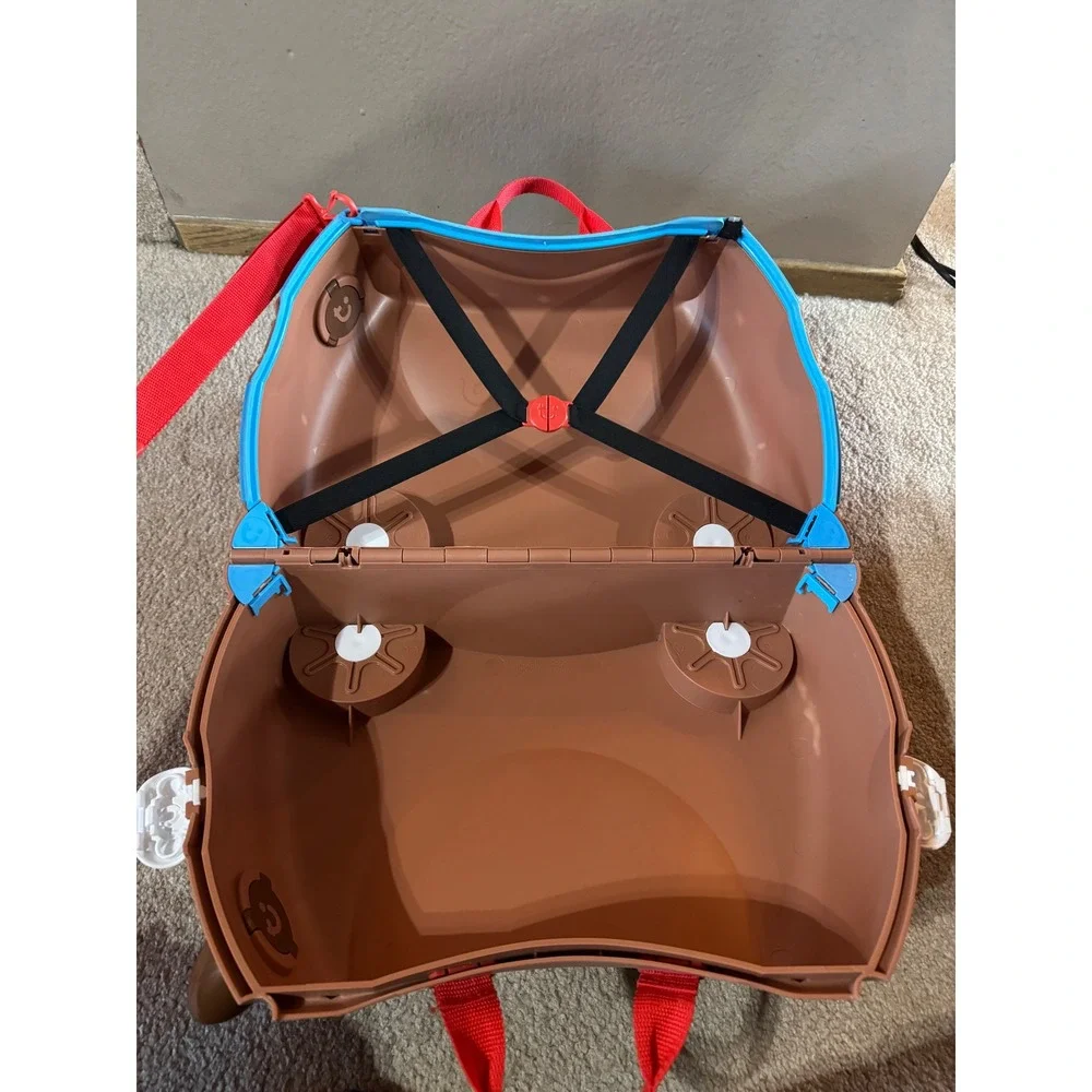 Trunki Bronco Horse Ride-On Suitcase Kids Carry-On Luggage Brown Cowboy Sheriff‎